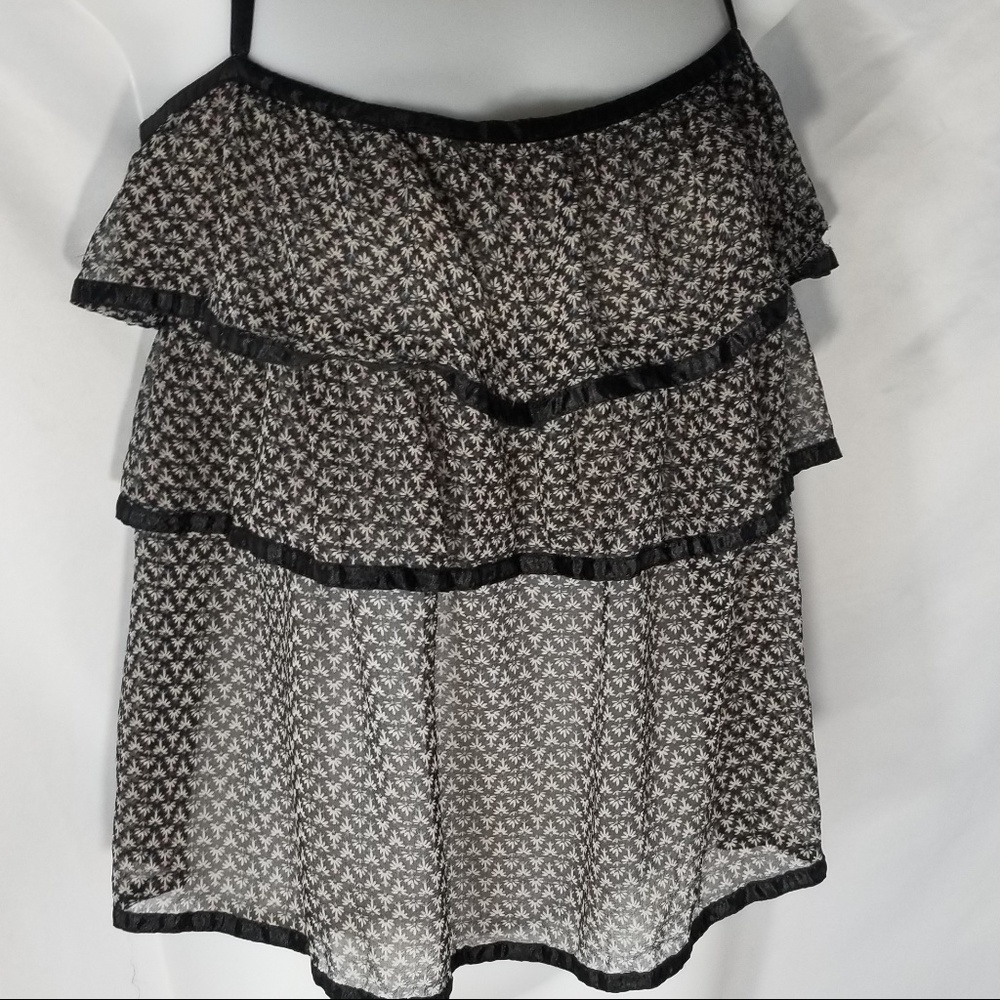 Lux 100% Silk Layered Sheer Tank Top Size Medium
